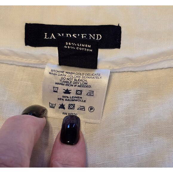 Lands End Shorts Womens Size 4 White Linen/Cotton Blend Summer Beach Vacation - Picture 5 of 10